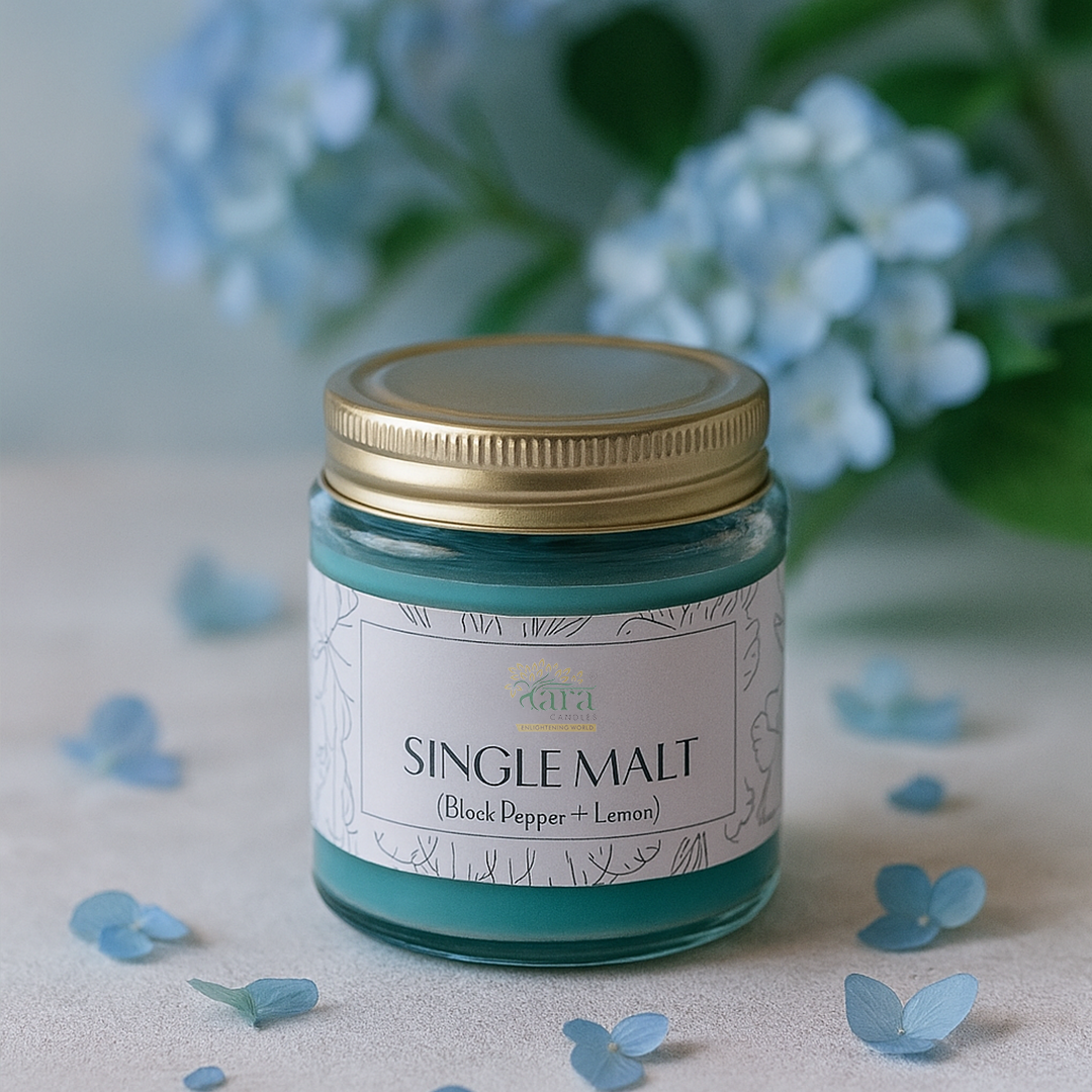 Singlemalt | 1 Wick Scented Candle | Screw Lid Glass Jar | 30+ Burning Hours