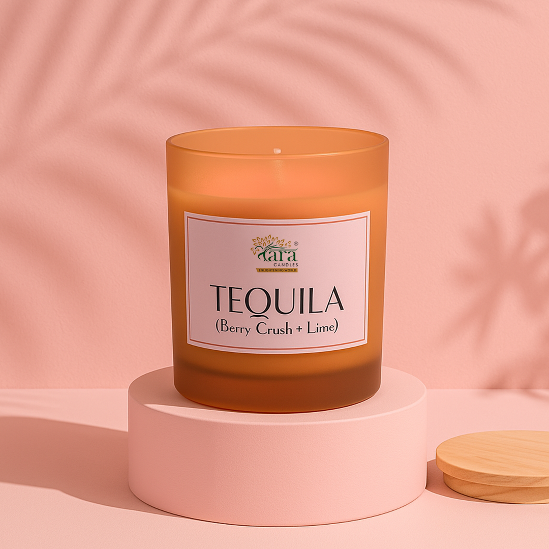 Tequila Aroma | 1 Wick Scented Candle | Frosted Glass Jar | 30+ Burning Hours
