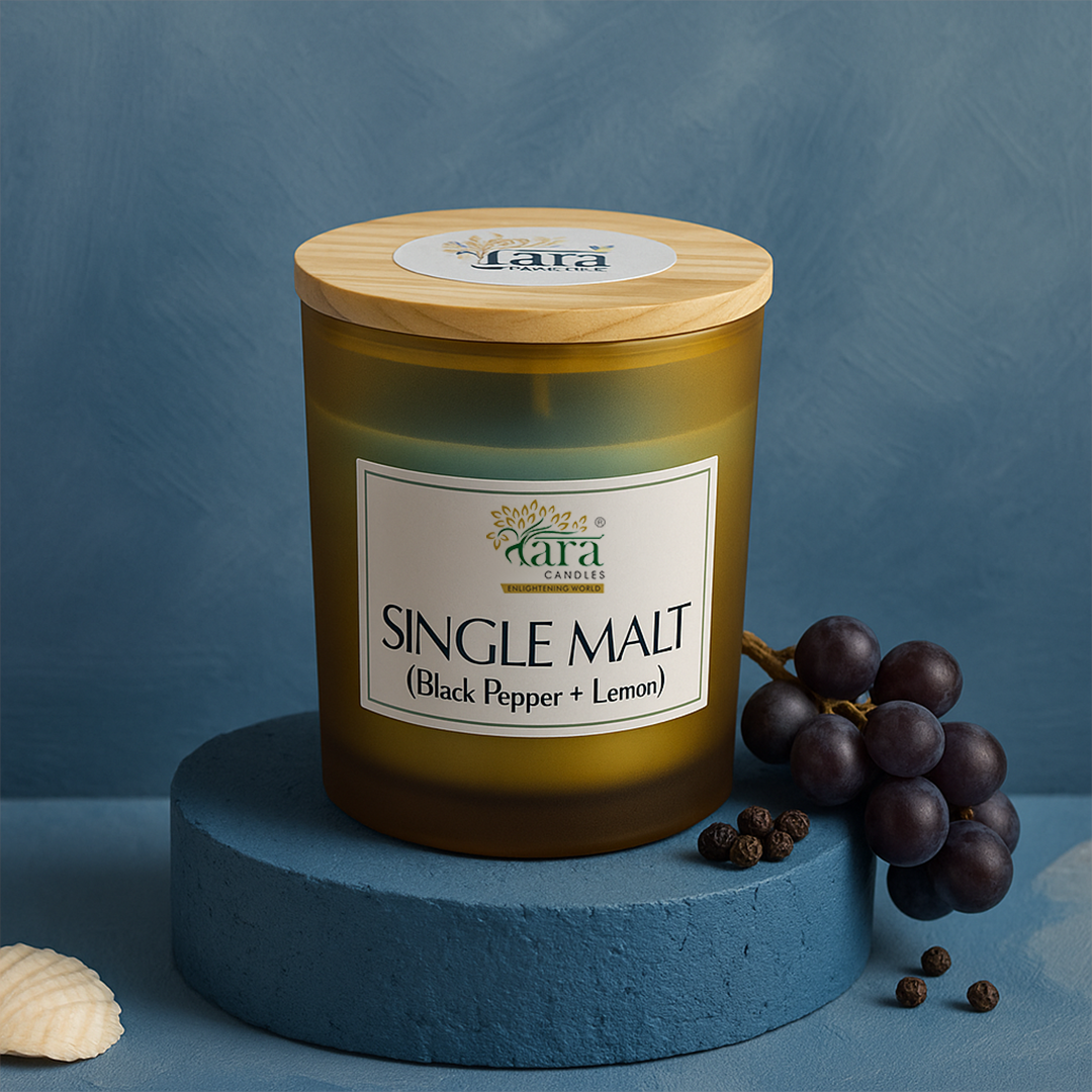 Singlemalt | 1 Wick Scented Candle | Frosted Glass Jar | 30+ Burning Hours