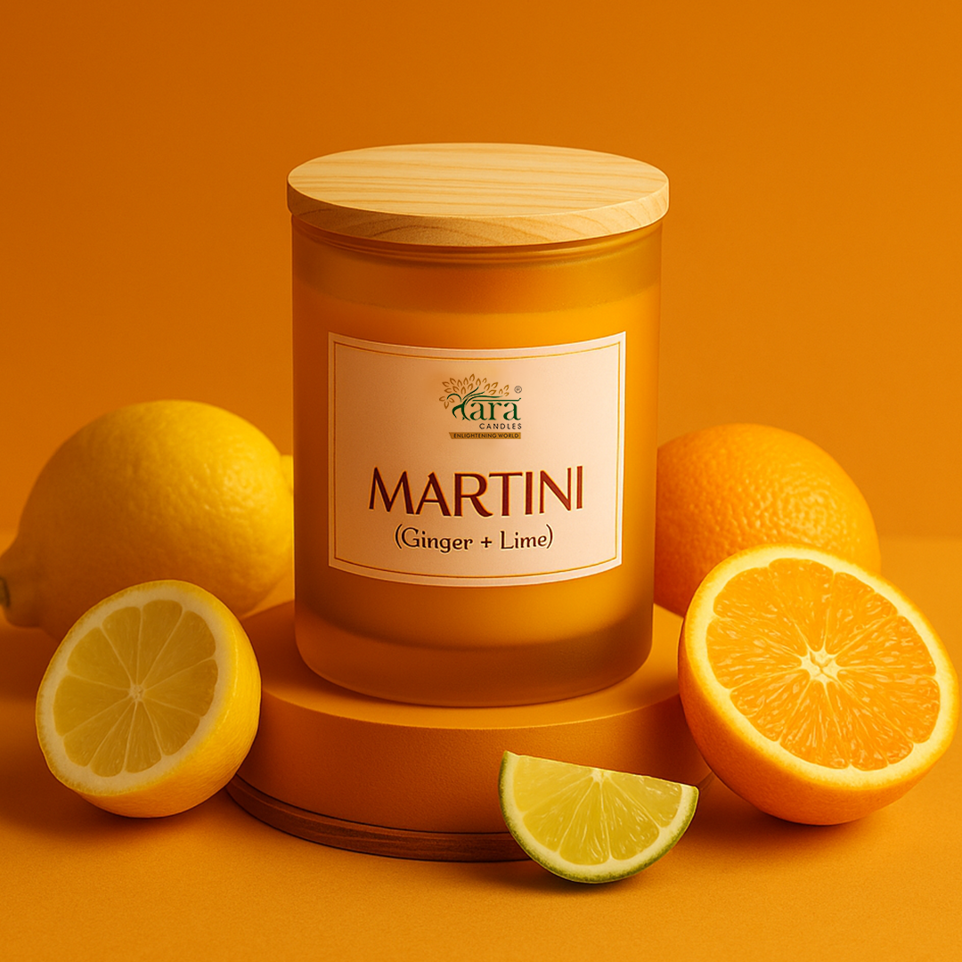 Martini | 1 Wick Scented Candle | Frosted Glass Jar | 30+ Burning Hours