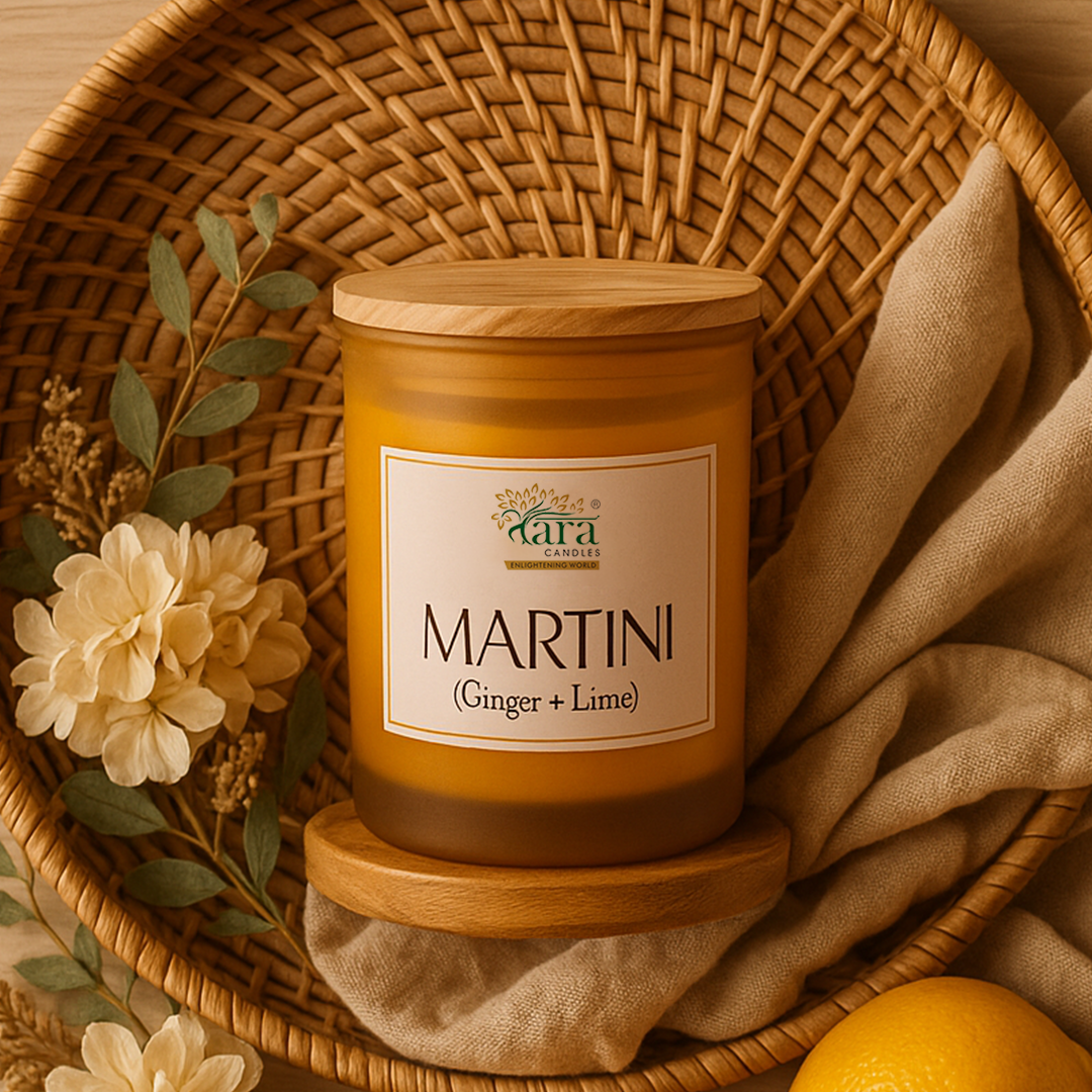 Martini | 1 Wick Scented Candle | Frosted Glass Jar | 30+ Burning Hours