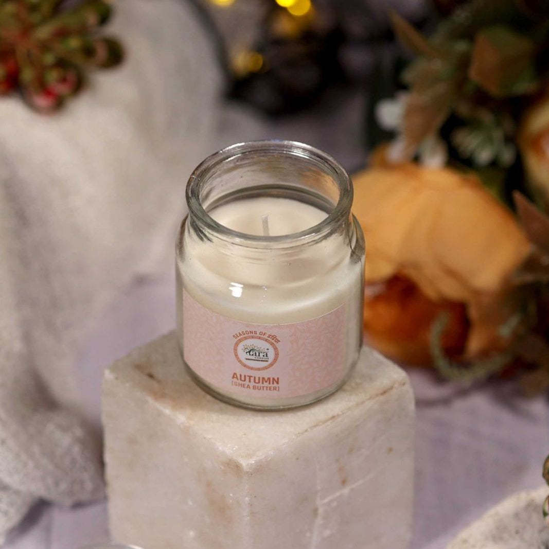 Autumn Shea Butter - 1 Wick Scented Candle - Irish Glass Jar - Tara Candles