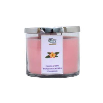 Banglori Champa - 3 Wick Scented Candle - Clear Glass Jar - Tara Candles
