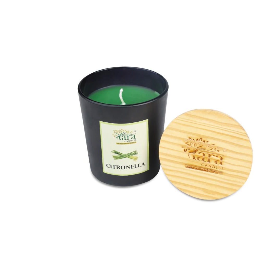 Citronella - 1 Wick Scented Candle -  Amber Glass Jar - Medium - Tara Candles