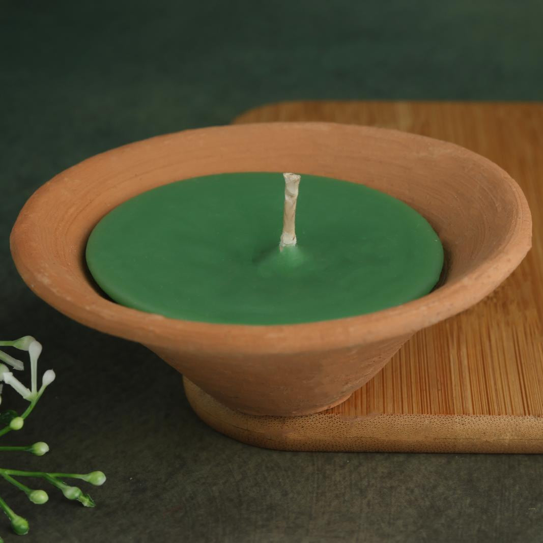 Citronella - 1 Wick Scented Candle -  Earthen Jar - Tara Candles