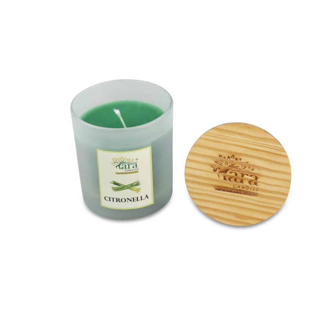 Citronella - 1 Wick Scented Candle - Frosted Glass Jar - Tara Candles