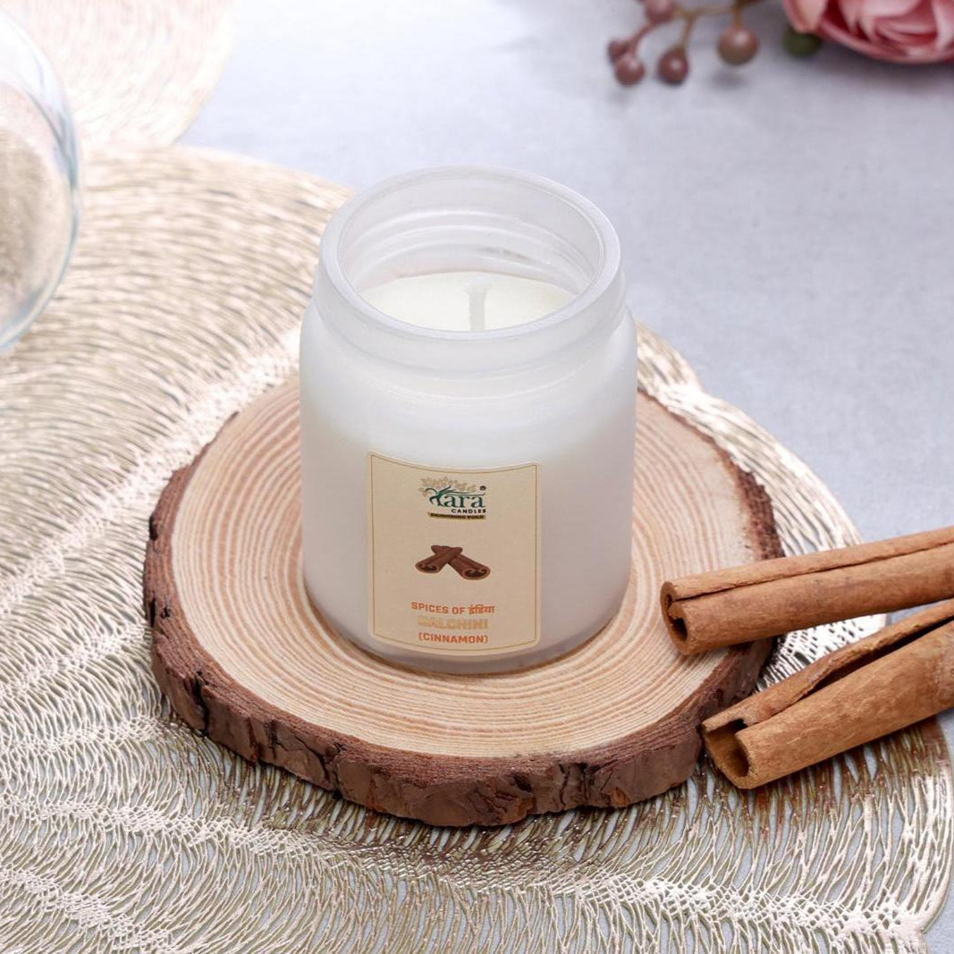 Dalchini - 1 Wick Scented Candle - Frosted Container - Tara Candles