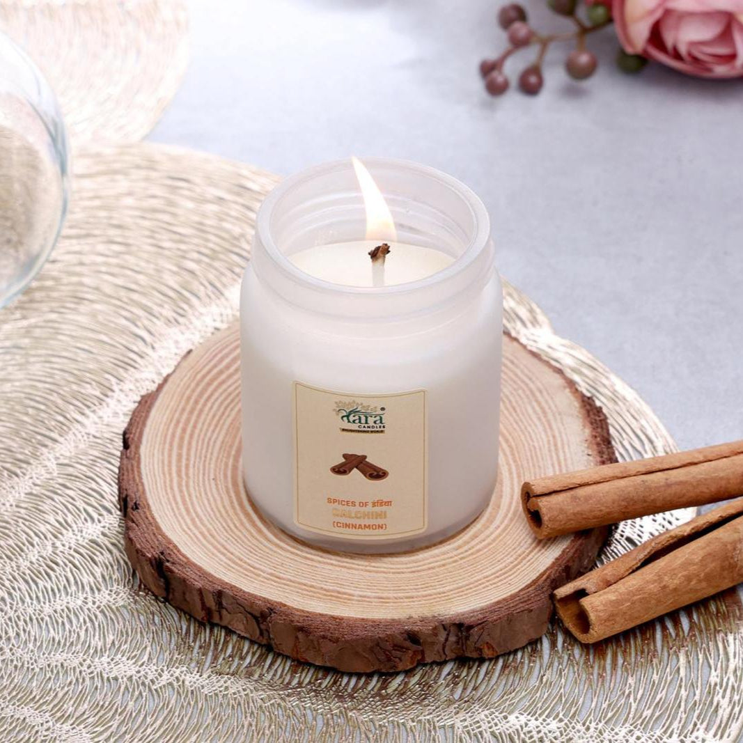 Dalchini - 1 Wick Scented Candle - Frosted Container - Tara Candles