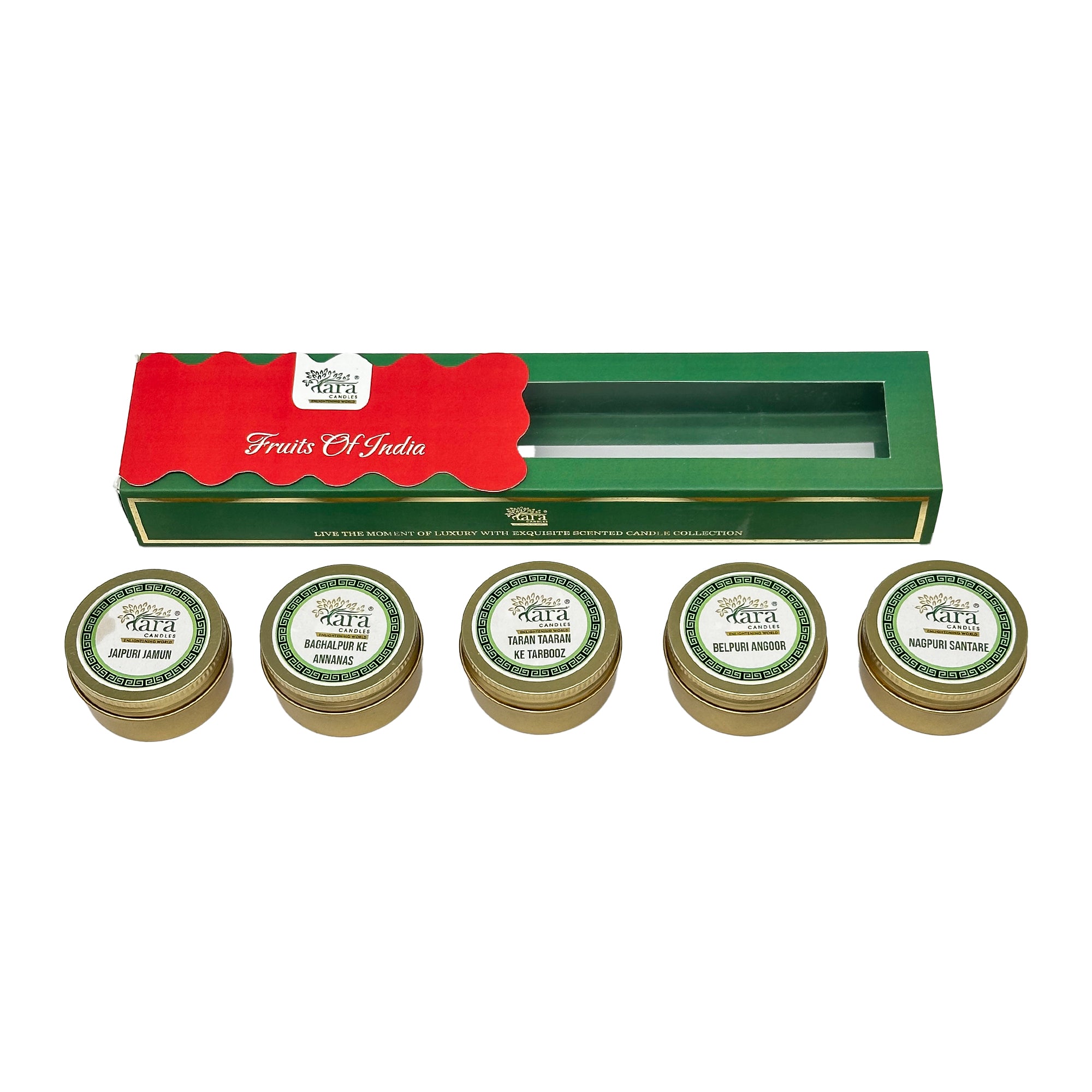 Fruits of India - Scented Tin Candle - Set of 5 - Tara Candles