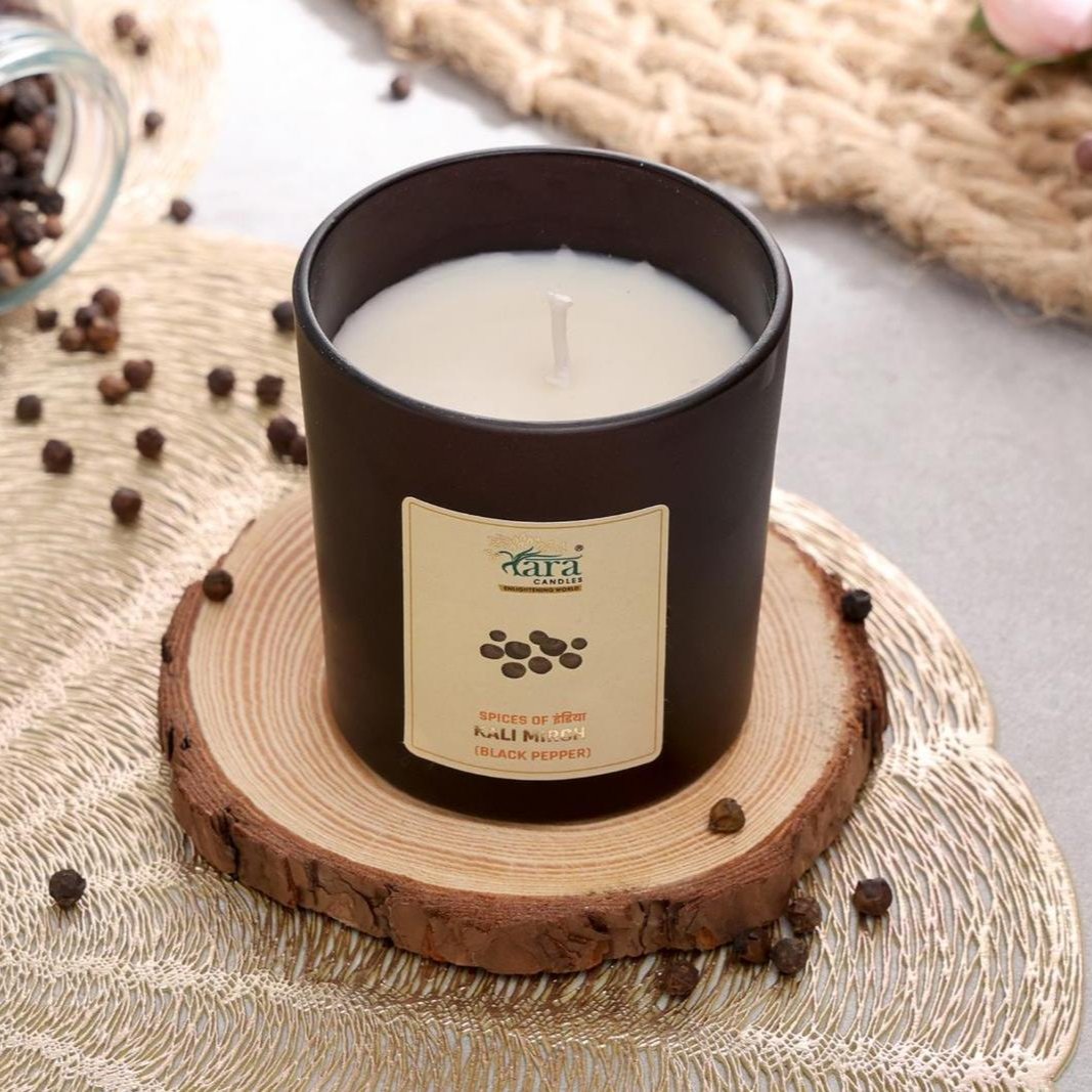 Kalimirch - 1 Wick Scented Candle - Amber Glass Jar - Medium - Tara Candles