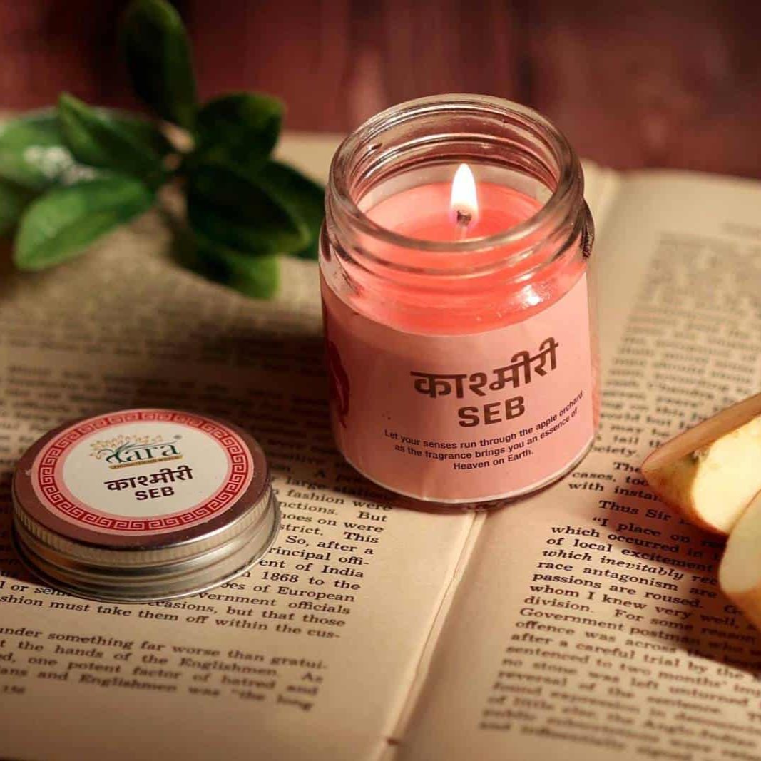 Kashmiri Seb - 1 Wick Scented Candle - Plain Glass Jar - Tara Candles