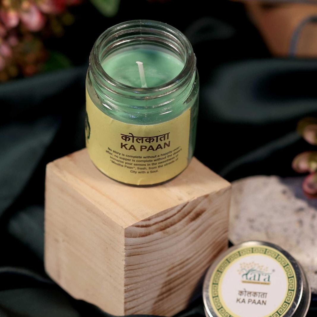 Kolkata Ka Paan - 1 Wick Scented Candle - Plain Glass Jar - Tara Candles