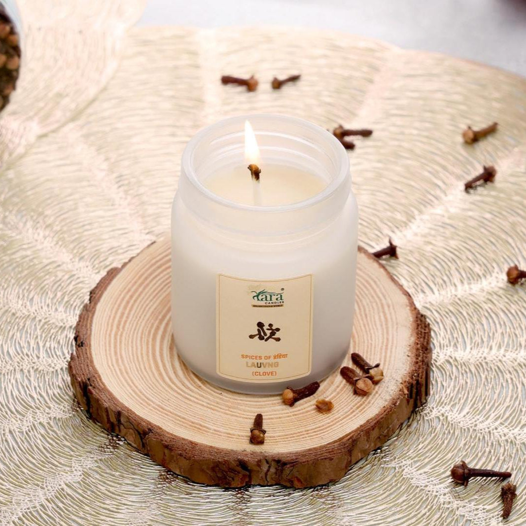 Lauvng - 1 Wick Scented Candle - Frosted Container - Tara Candles