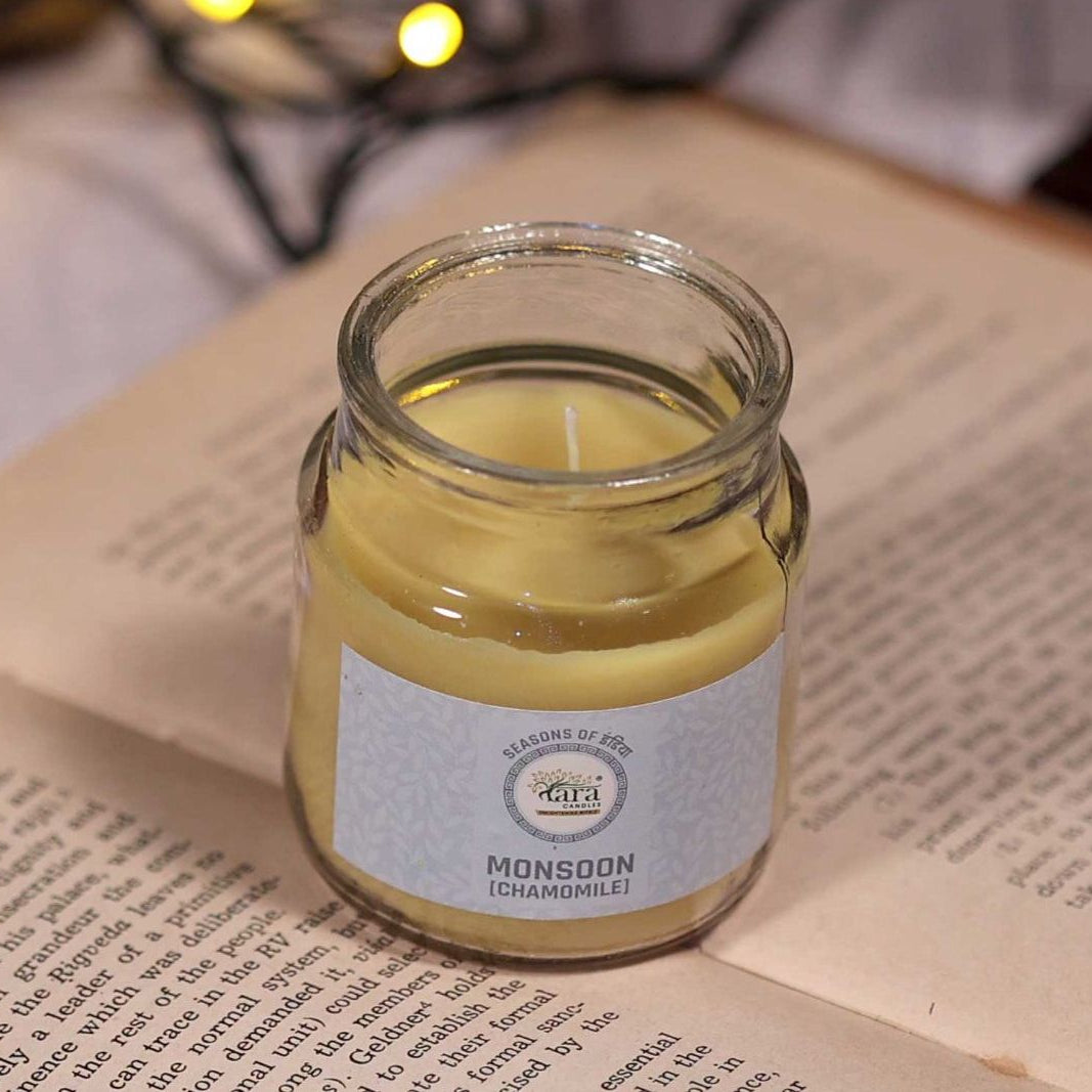 Monsoon Chamomile - 1 Wick Scented Candle - Irish Glass Jar - Tara Candles