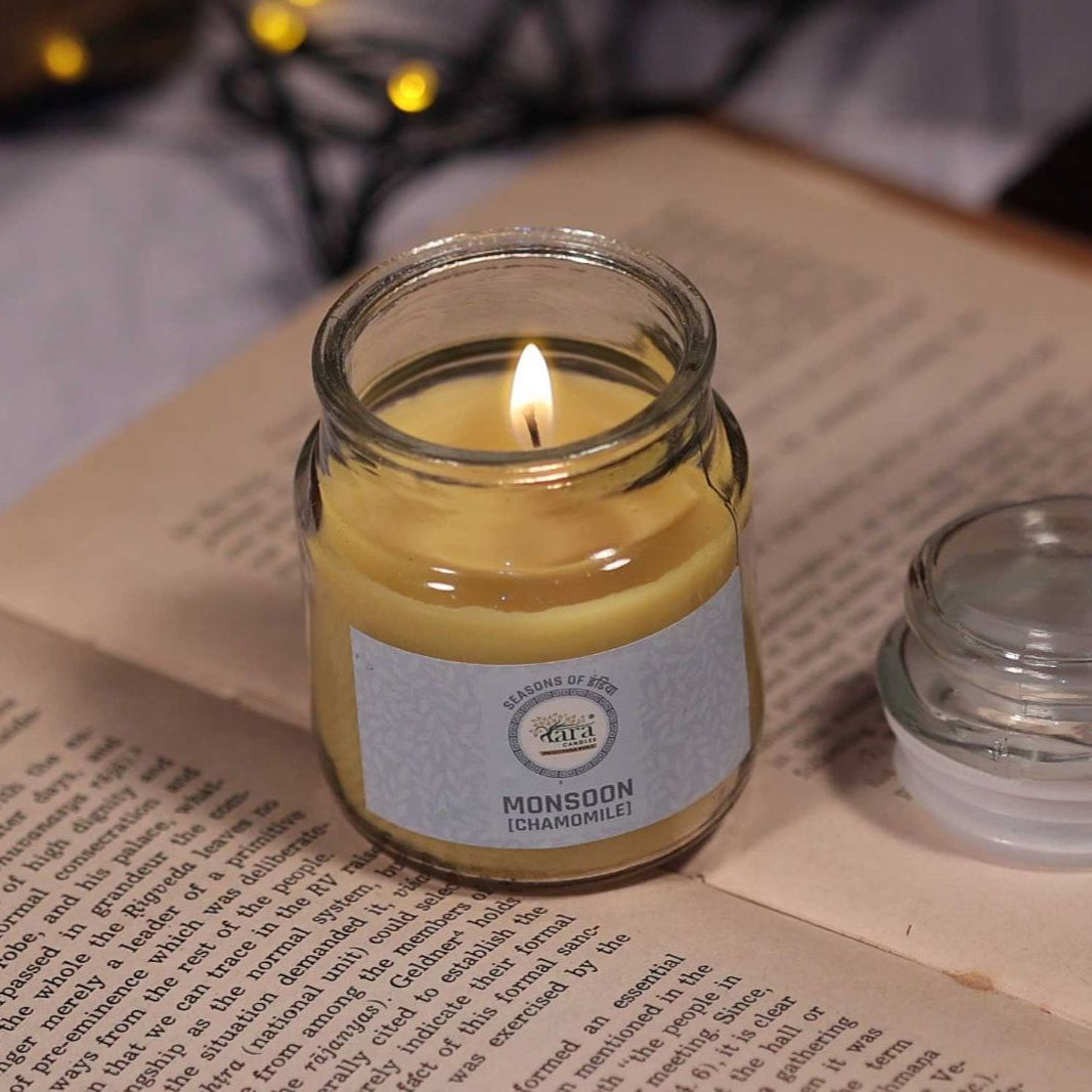 Monsoon Chamomile - 1 Wick Scented Candle - Irish Glass Jar - Tara Candles