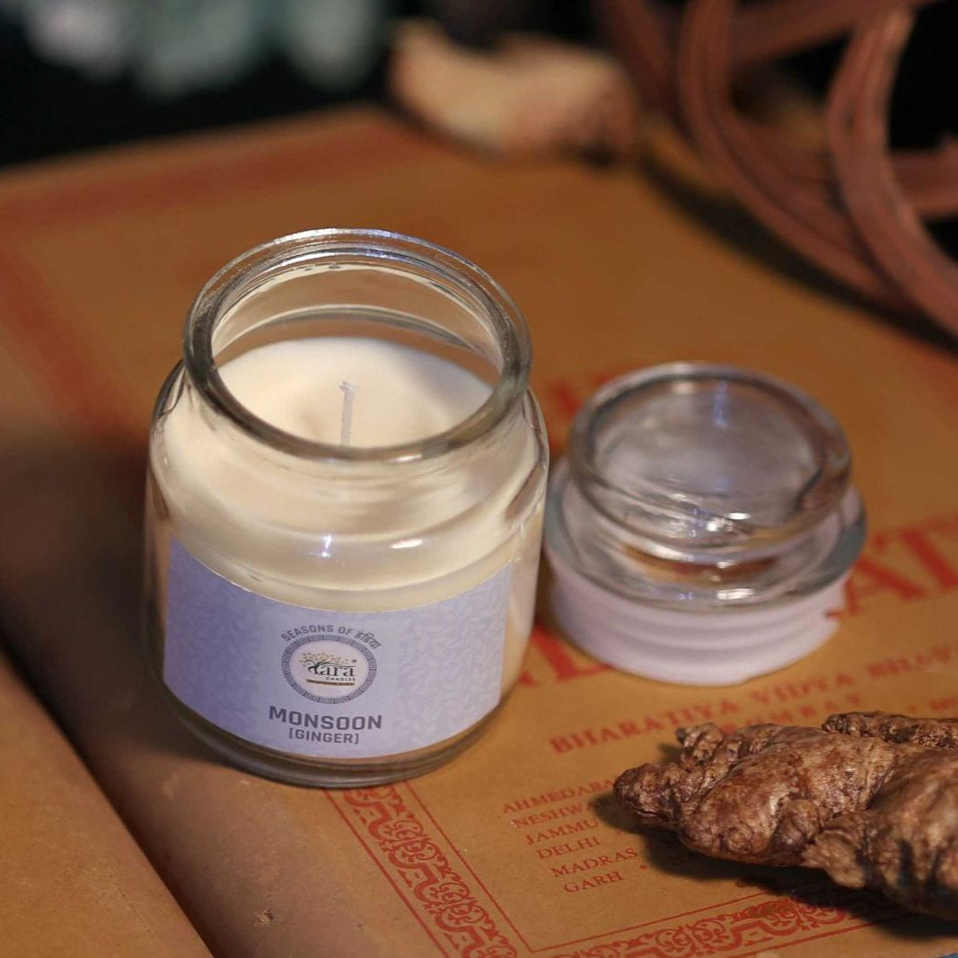 Monsoon Ginger - 1 Wick Scented Candle - Irish Glass Jar - Tara Candles