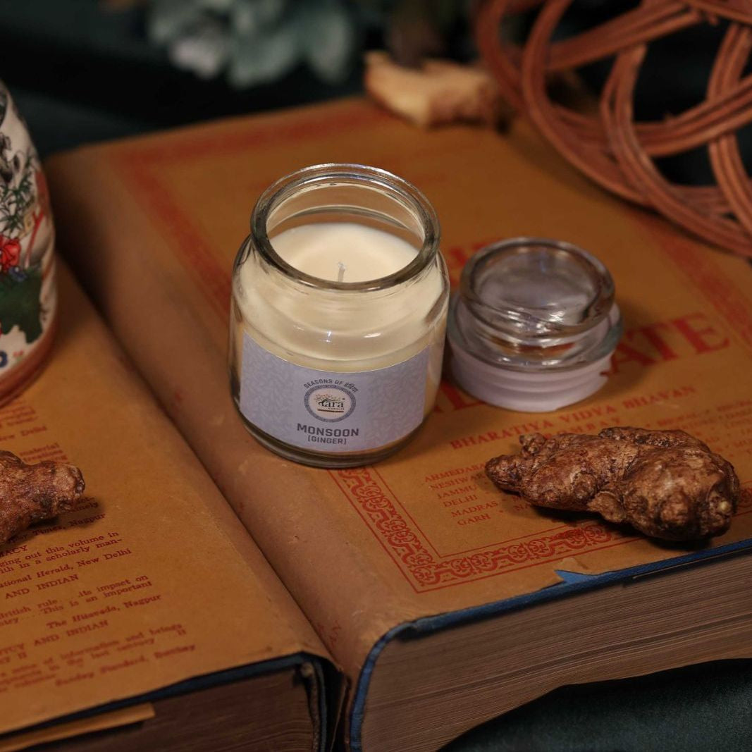 Monsoon Ginger - 1 Wick Scented Candle - Irish Glass Jar - Tara Candles