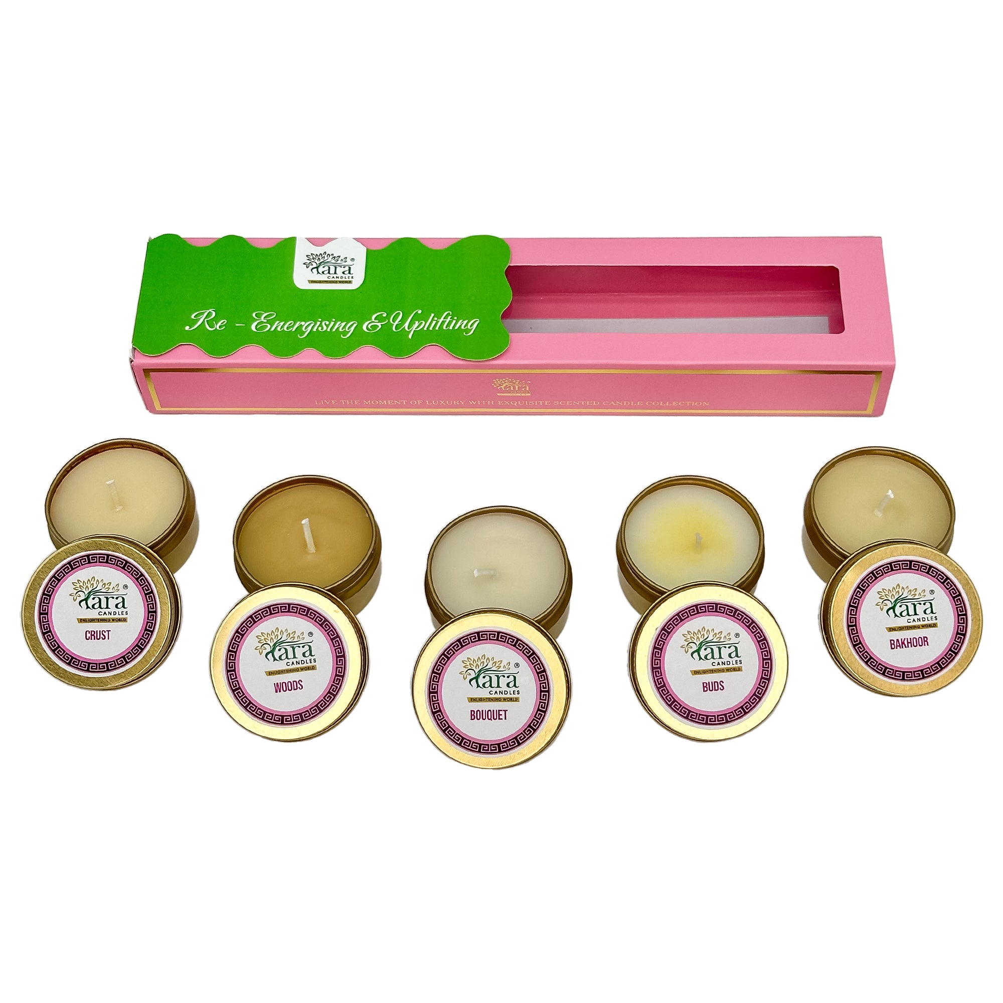 Re-Energising & Uplifting - Scented Tin Candle - Set of 5 - Tara Candles