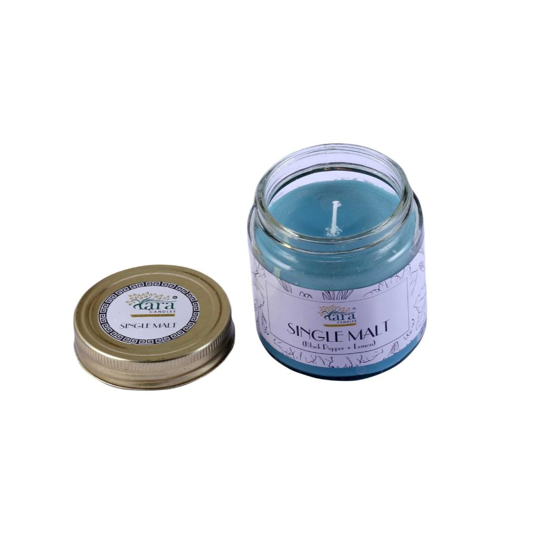 Singlemalt - 1 Wick Scented Candle - Plain Glass Jar - Tara Candles