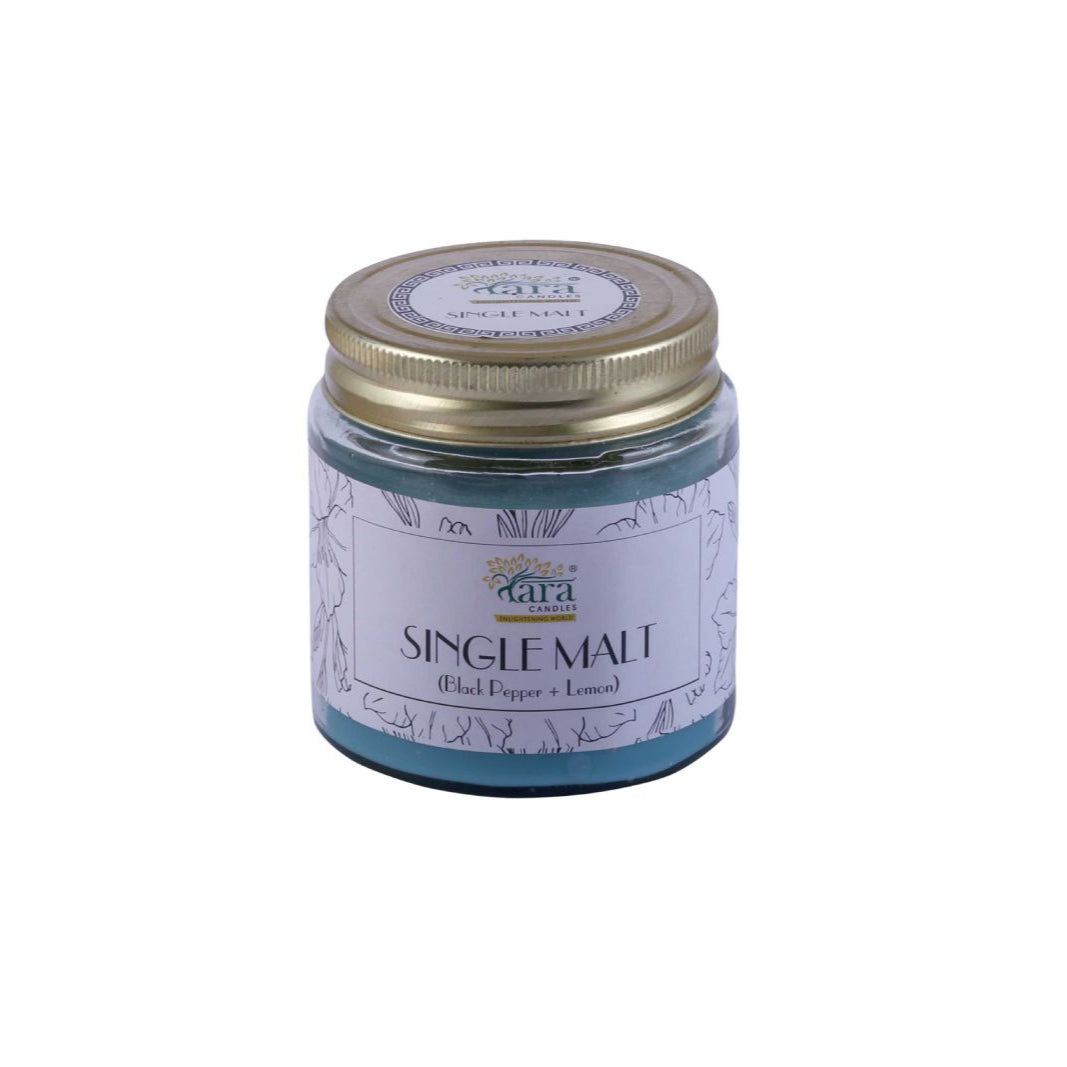 Singlemalt - 1 Wick Scented Candle - Plain Glass Jar - Tara Candles