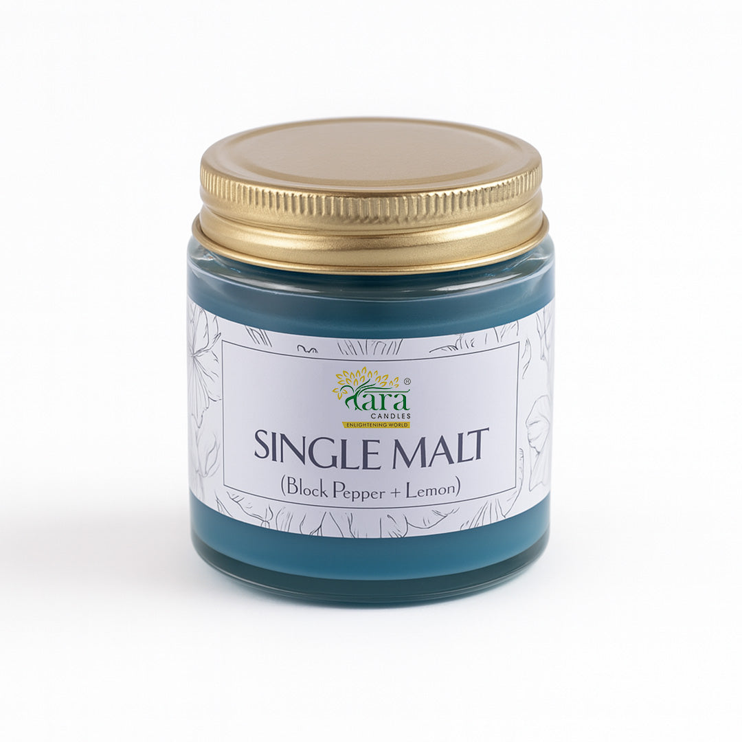 Singlemalt | 1 Wick Scented Candle | Screw Lid Glass Jar | 30+ Burning Hours