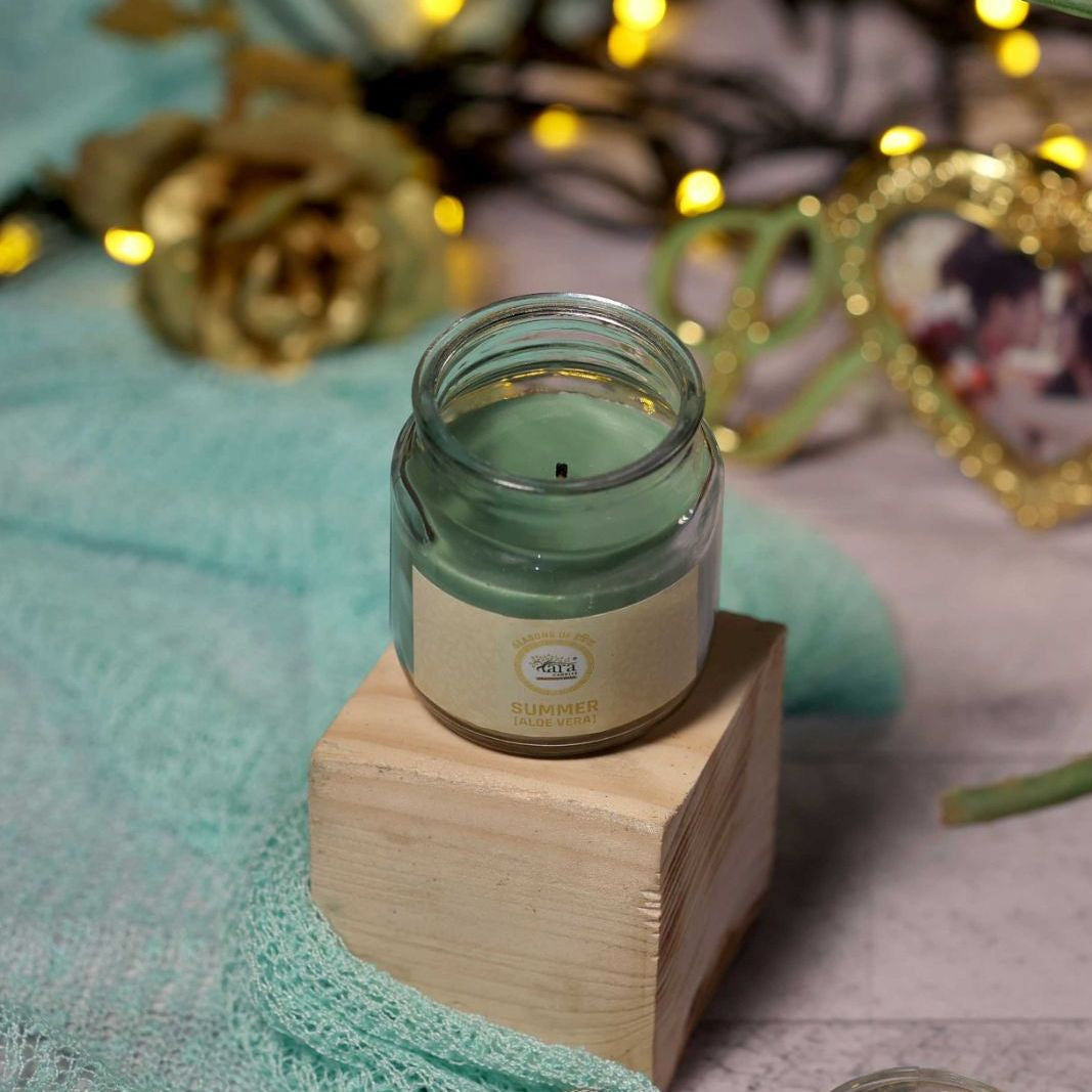 Summer Aloe Vera - 1 Wick Scented Candle - Irish Glass Jar - Tara Candles