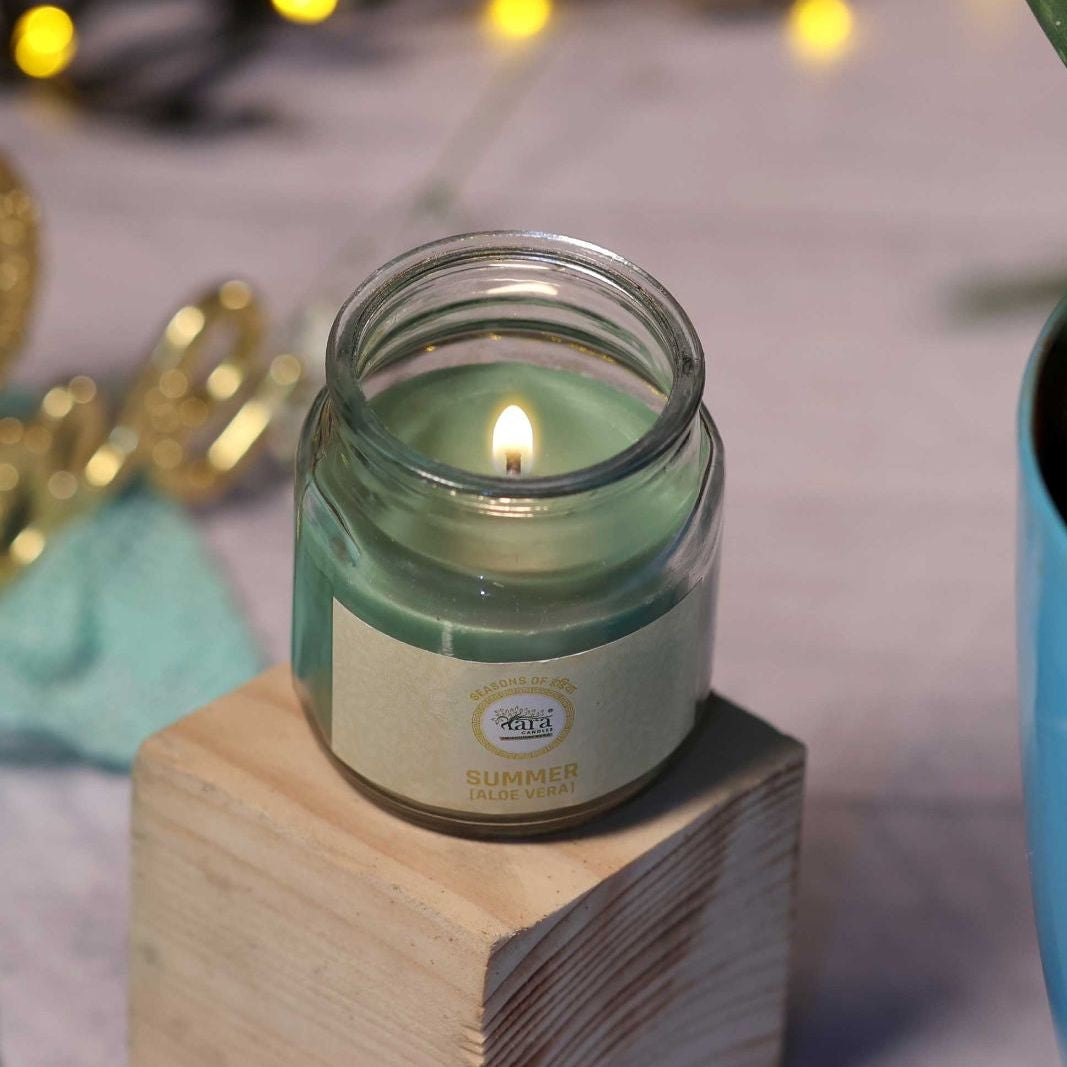 Summer Aloe Vera - 1 Wick Scented Candle - Irish Glass Jar - Tara Candles