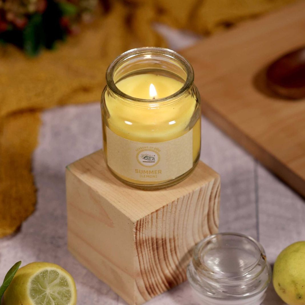 Summer Lemon - 1 Wick Scented Candle - Irish Glass Jar - Tara Candles