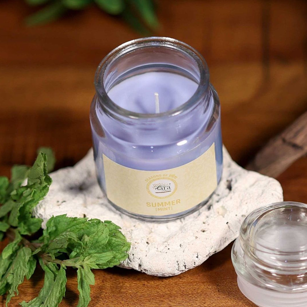 Summer Mint - 1 Wick Scented Candle - Irish Glass Jar - Tara Candles
