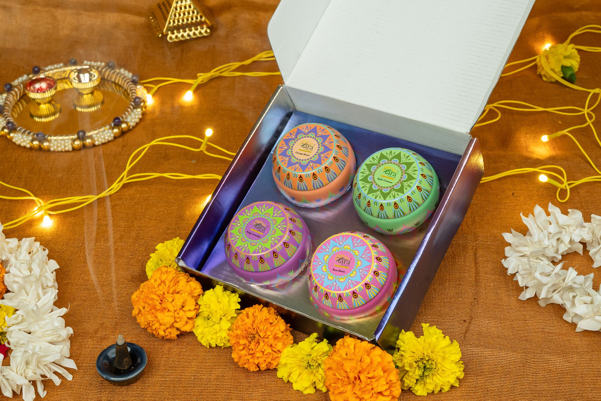 Premium Tin Container Diwali Special Candle (Pack of 4)