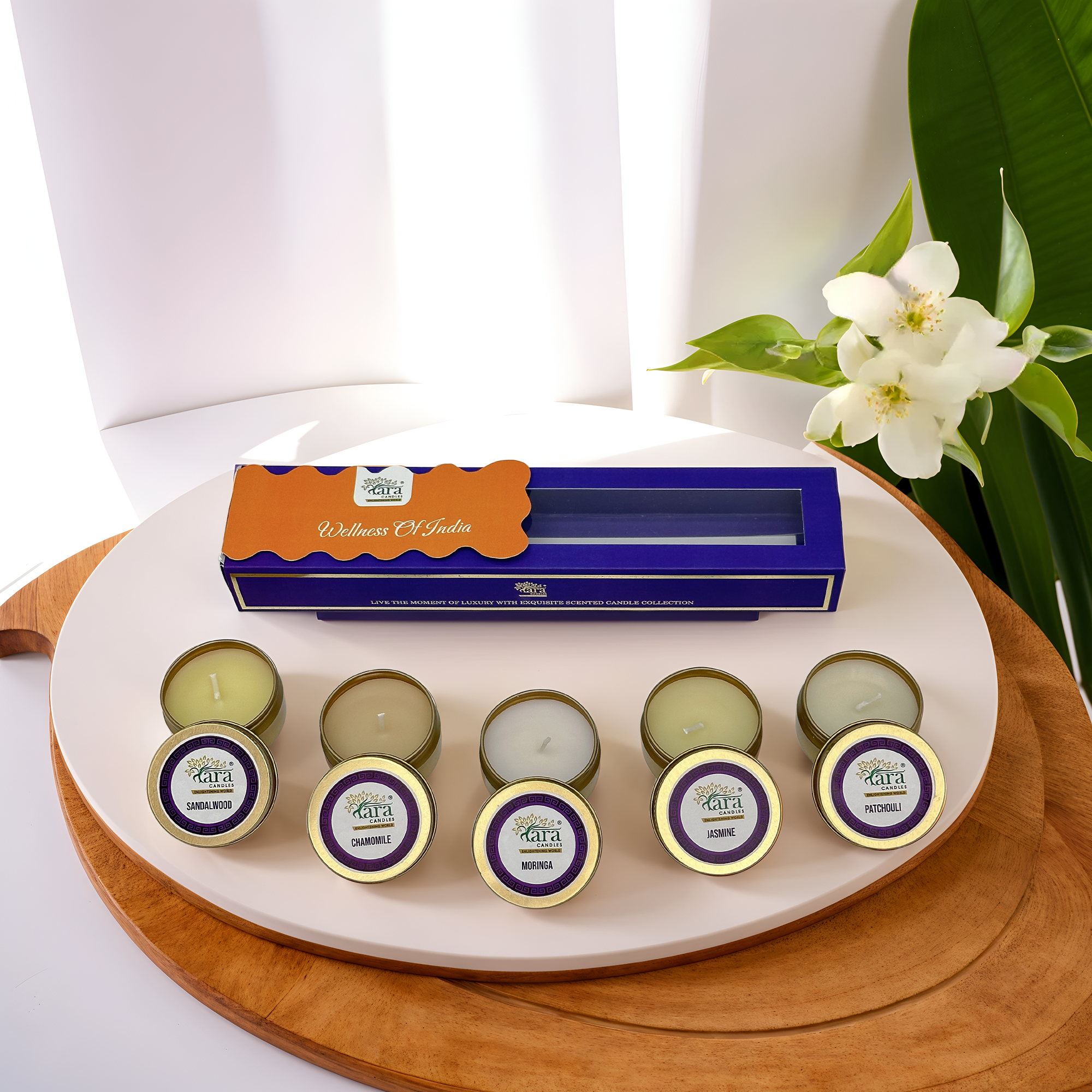 Wellness of India - Scented Tin Candle - Set of 5 - Tara Candles