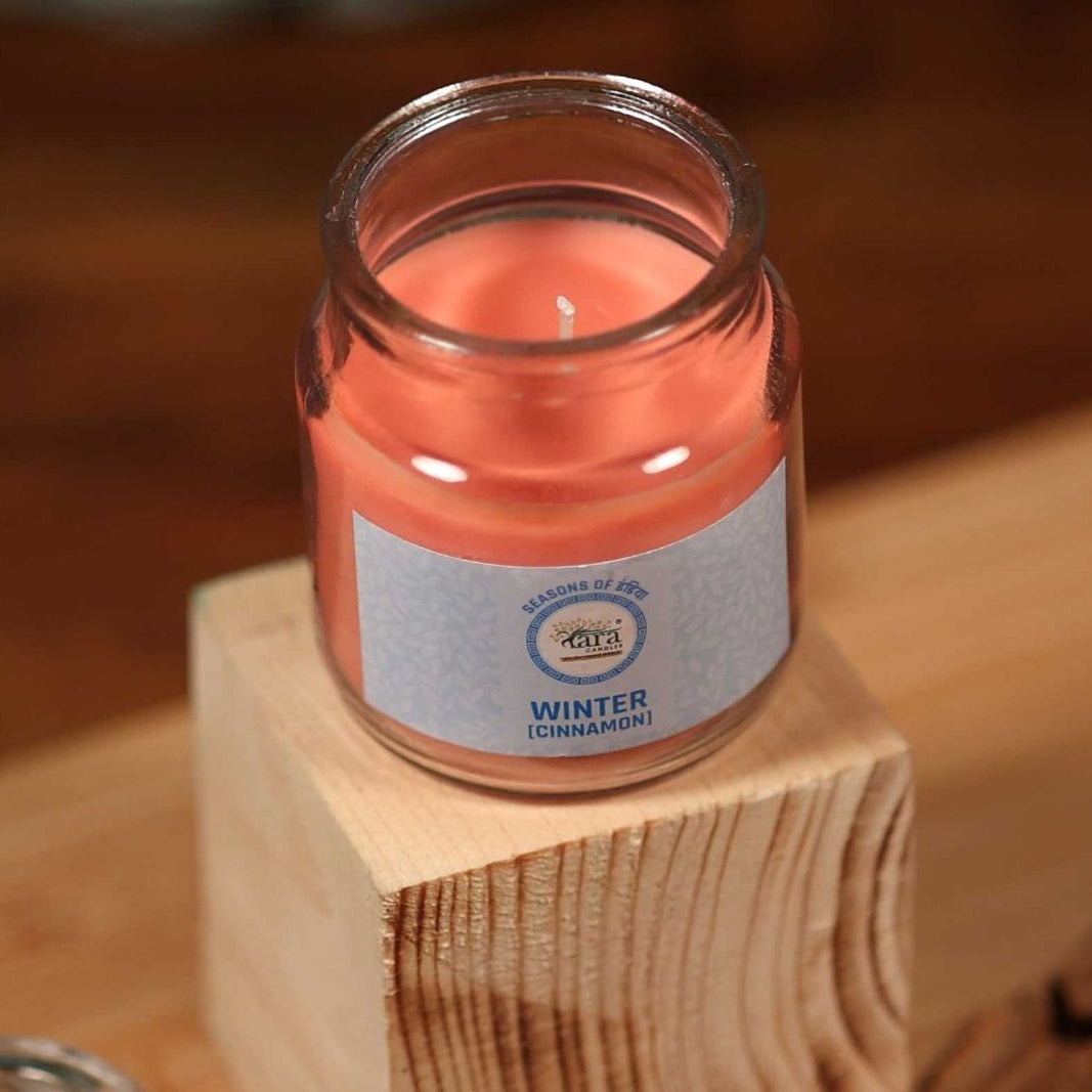 Winter Cinnamon - 1 Wick Scented Candle - Irish Glass Jar - Tara Candles