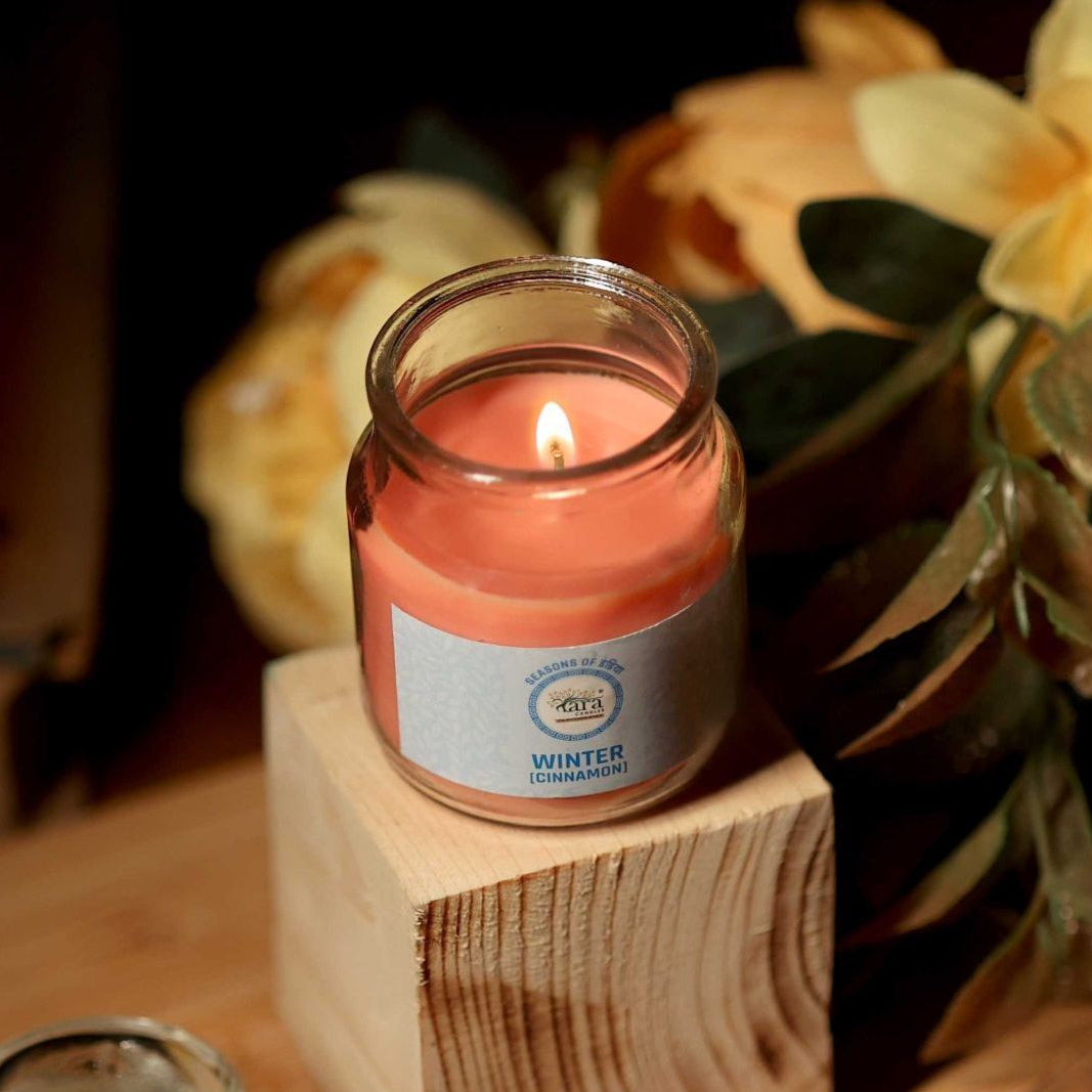 Winter Cinnamon - 1 Wick Scented Candle - Irish Glass Jar - Tara Candles
