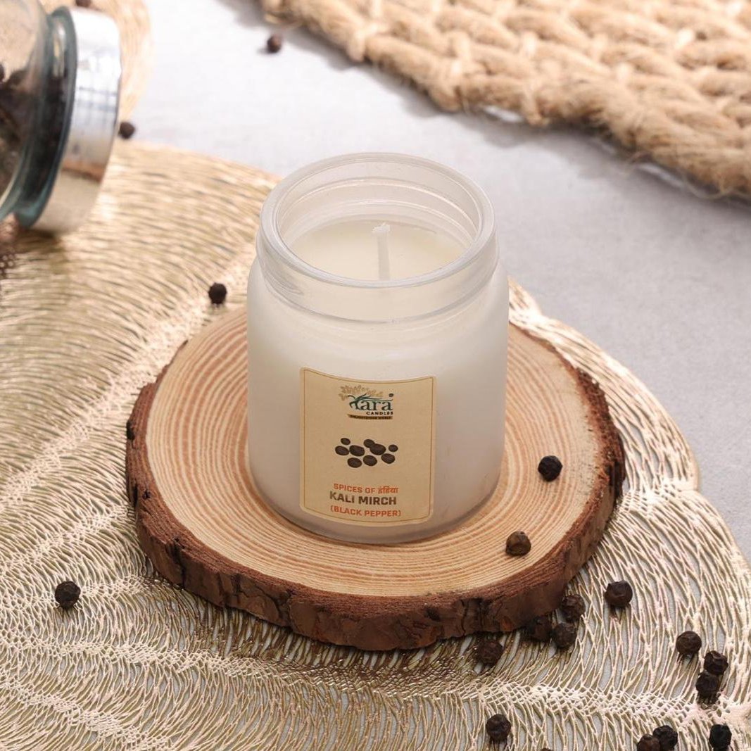 Kalimirch - 1 Wick Scented Candle - Frosted Container - Tara Candles