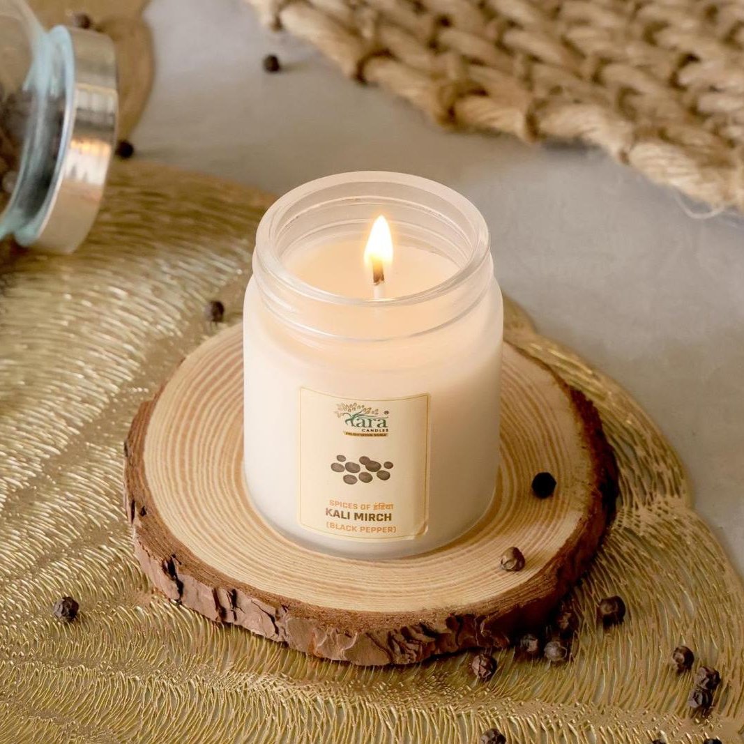 Kalimirch - 1 Wick Scented Candle - Frosted Container - Tara Candles