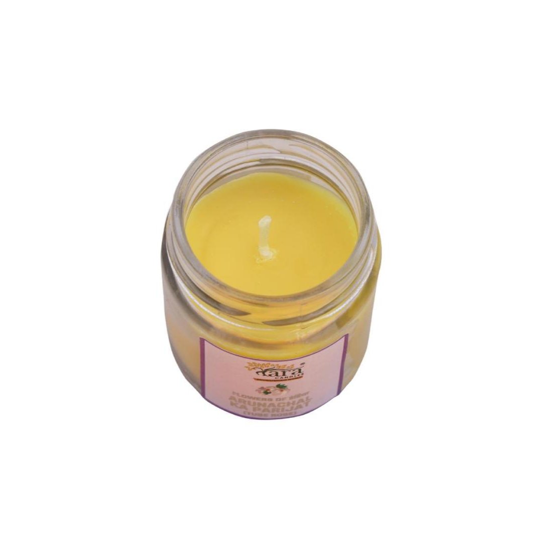 Arunachal Ki Parijat - 1 Wick Scented Candle - Plain Glass Jar - Tara Candles