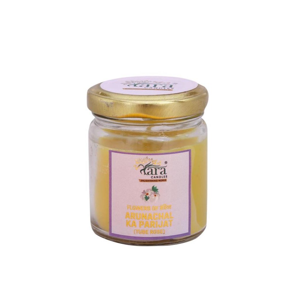 Arunachal Ki Parijat - 1 Wick Scented Candle - Plain Glass Jar - Tara Candles