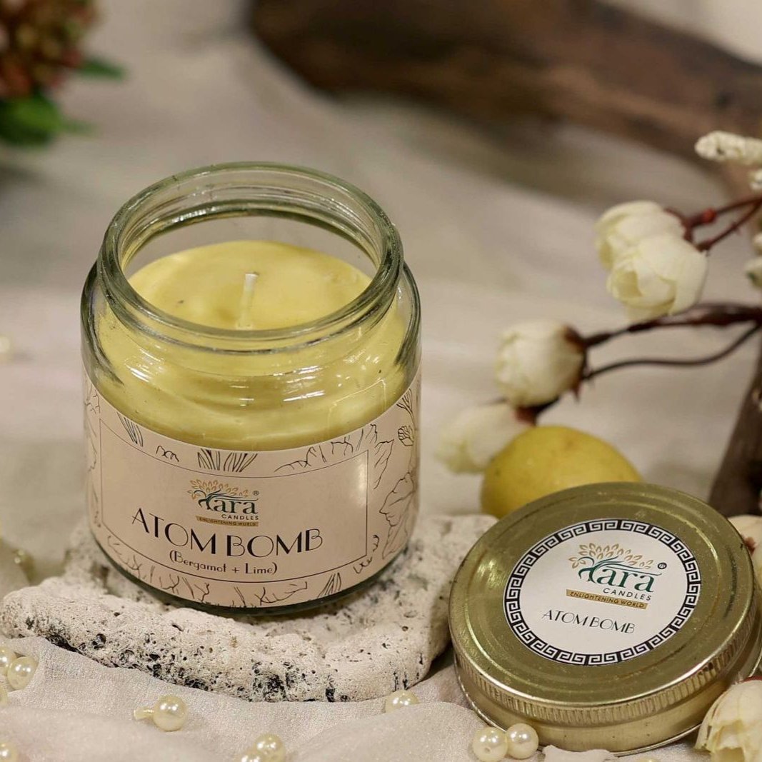 Atombomb - 1 Wick Scented Candle - Plain Glass Jar - Tara Candles
