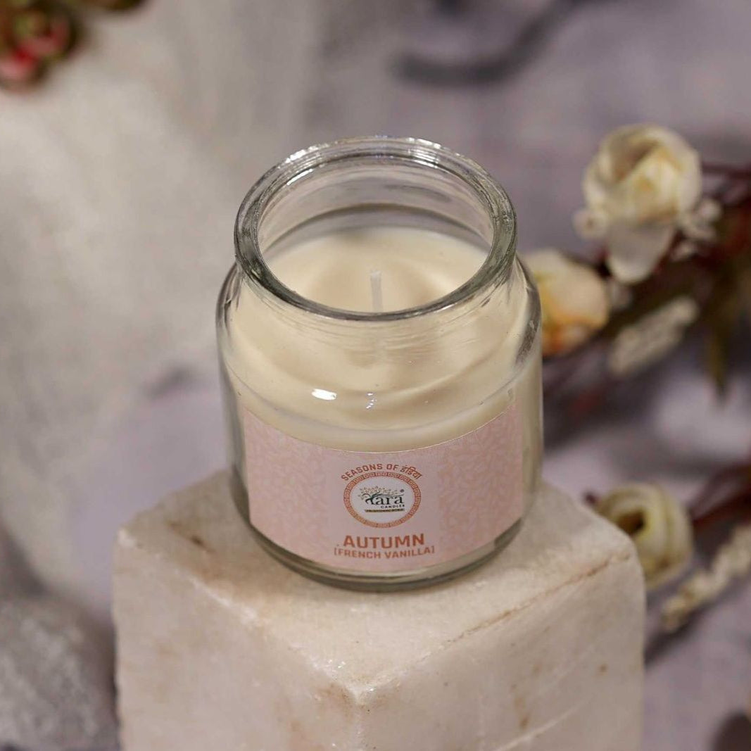 Autumn French Vanilla - 1 Wick Scented Candle - Irish Glass Jar - Tara Candles
