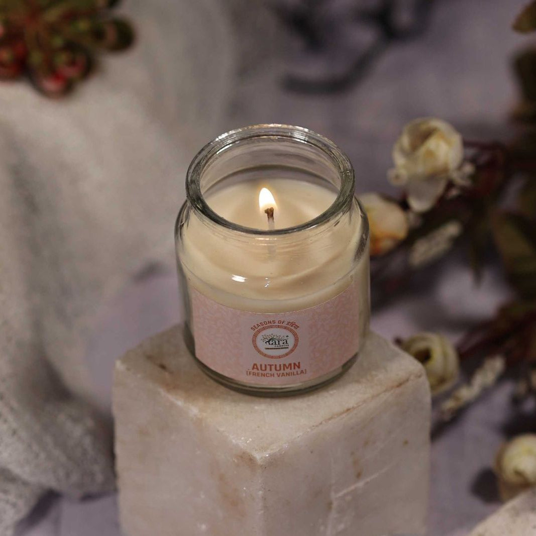 Autumn French Vanilla - 1 Wick Scented Candle - Irish Glass Jar - Tara Candles
