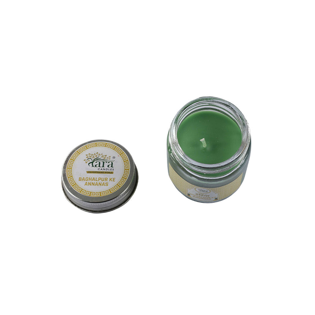Baghalpur Ke Annanas - 1 Wick Scented Candle - Plain Glass Jar - Tara Candles
