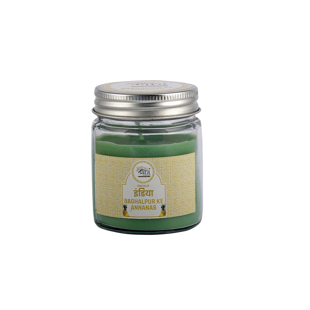 Baghalpur Ke Annanas - 1 Wick Scented Candle - Plain Glass Jar - Tara Candles
