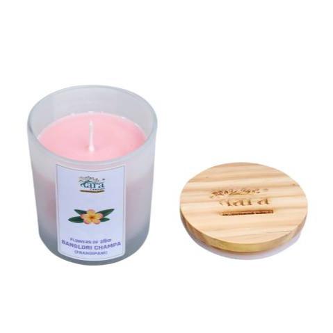 Banglori Champa - 1 Wick Scented Candle - Frosted Glass Jar - Tara Candles
