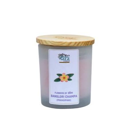 Banglori Champa - 1 Wick Scented Candle - Frosted Glass Jar - Tara Candles
