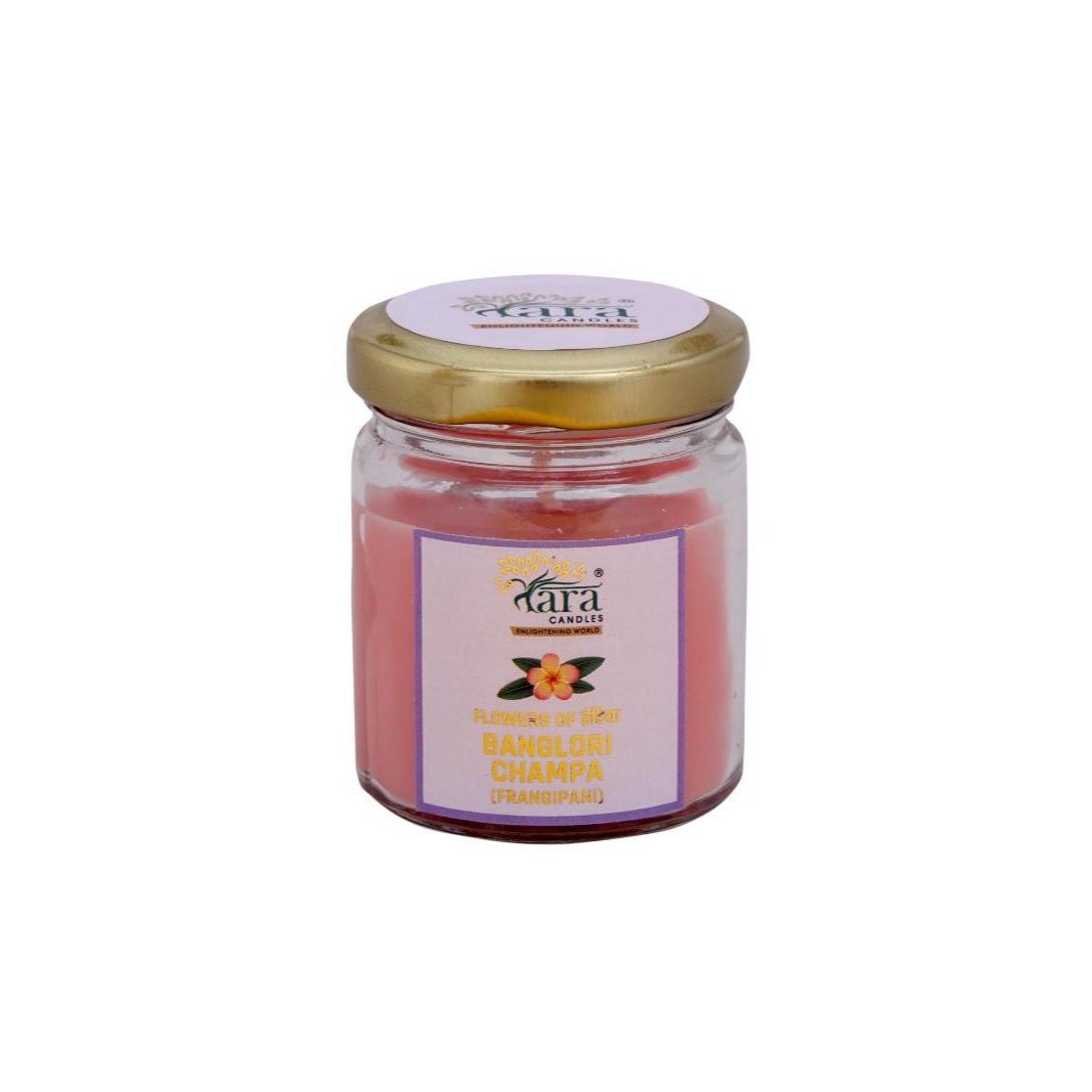Banglori Champa - 1 Wick Scented Candle - Plain Glass Jar - Tara Candles
