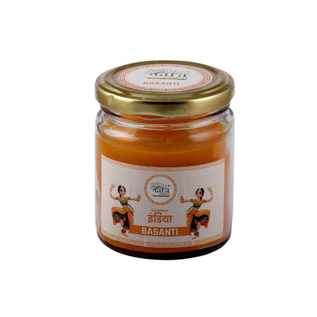 Basanti - 1 Wick Scented Candle - Plain Glass Jar - Tara Candles
