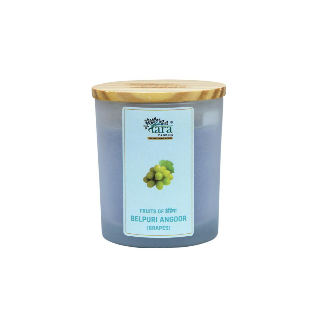 Belpuri Angoor - 1 Wick Scented Candle - Frosted Glass Jar - Tara Candles
