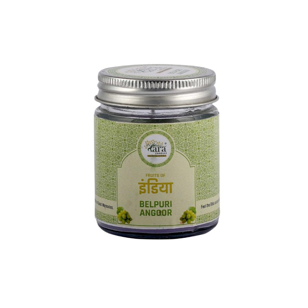 Belpuri Angoor - 1 Wick Scented Candle - Plain Glass Jar - Tara Candles
