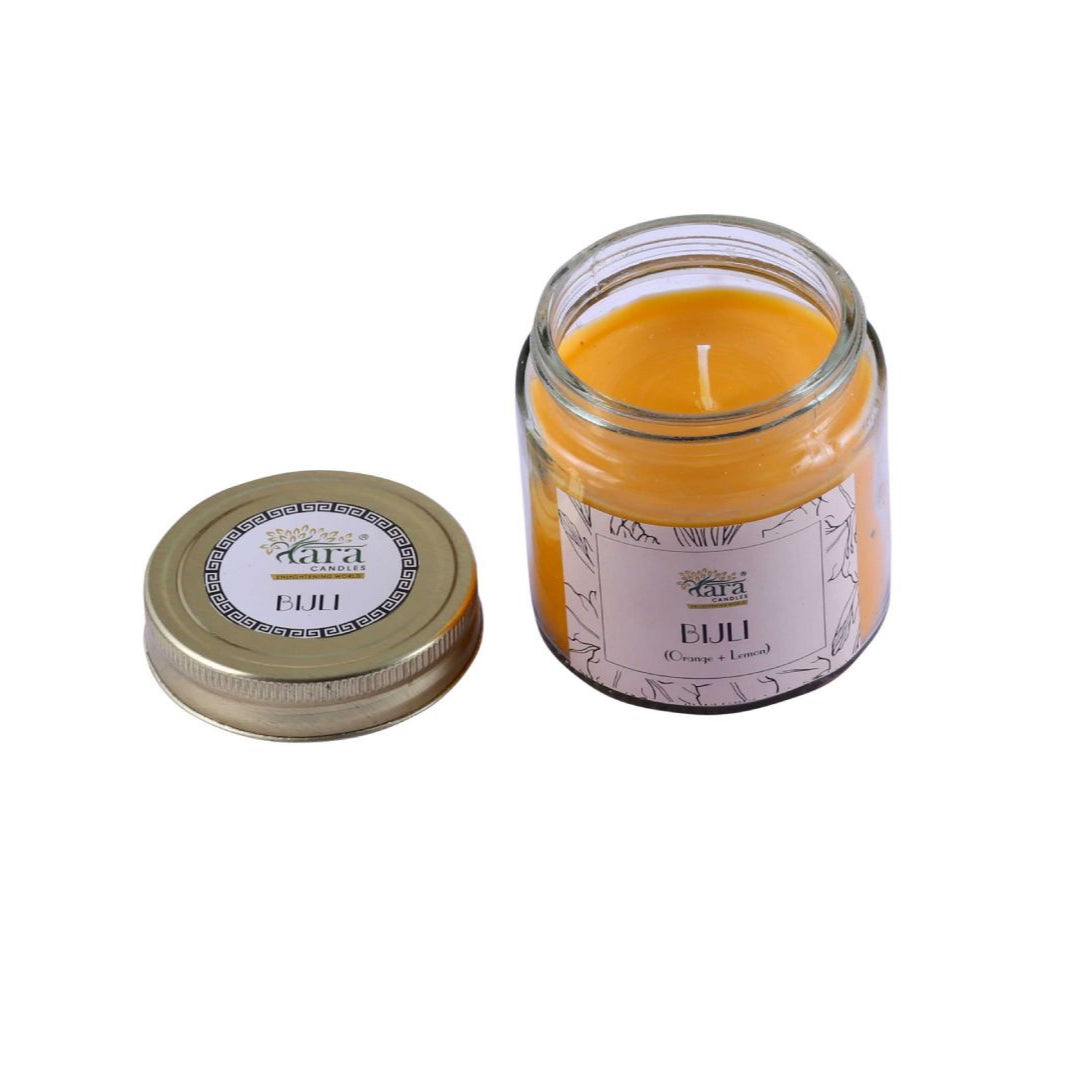 Bijli - 1 Wick Scented Candle - Plain Glass Jar - Tara Candles
