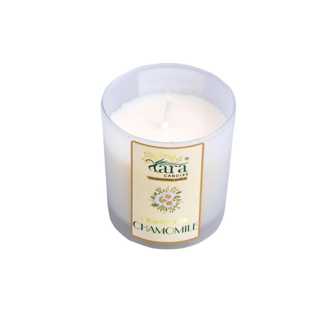 Chamomile - 1 Wick Scented Candle - Frosted Glass Jar - Tara Candles
